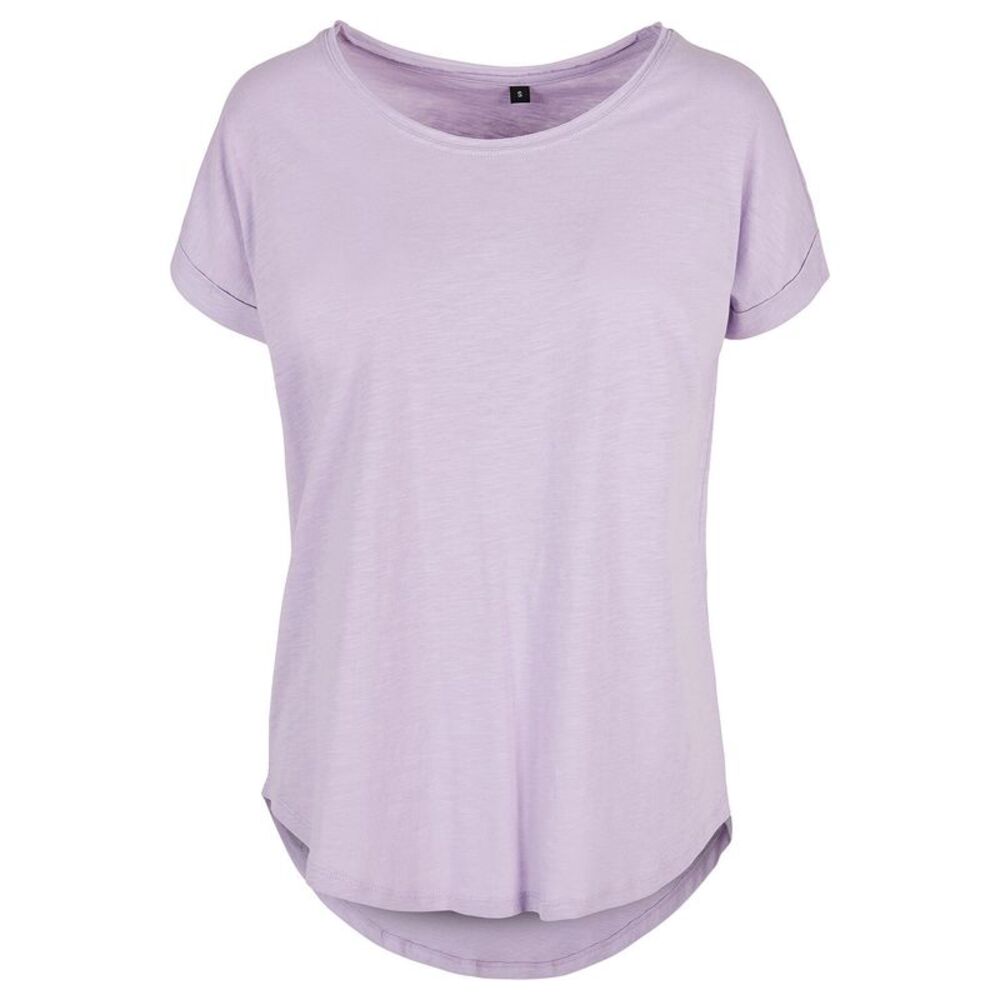 Build Your Brand Womens/Ladies Long Slub T-Shirt / Lilac
